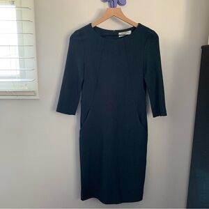 M.M. Lafleur 2 Etsuko Dress Rainforest Green 3/4 Sleeve Knee Length